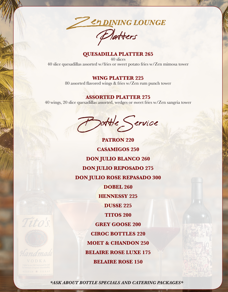 Menu – Zen Dining Lounge
